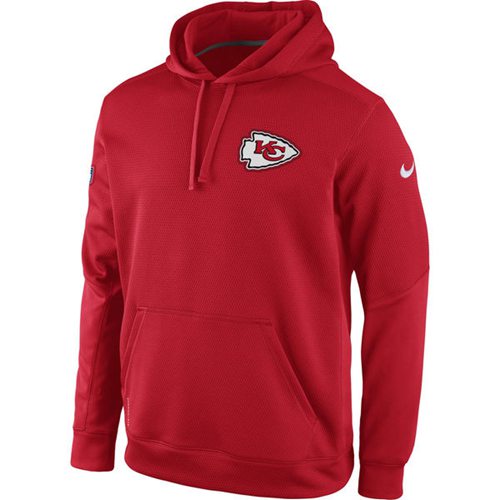 Kansas City Chiefs Nike KO Chain Fleece Pullover Performance Hoodie Red - Click Image to Close